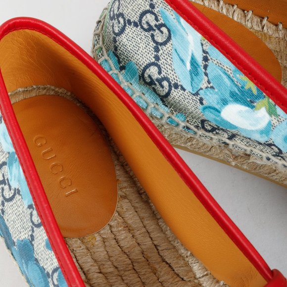 *SOLD* Gucci GG Supreme Canvas Blue Blooms Espadrilles - Picture 9 of 10